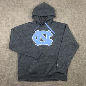 UNC Tar Heels Sweater Mens Large Gray Hoodie Sweatshirt Russell Athletic Logo